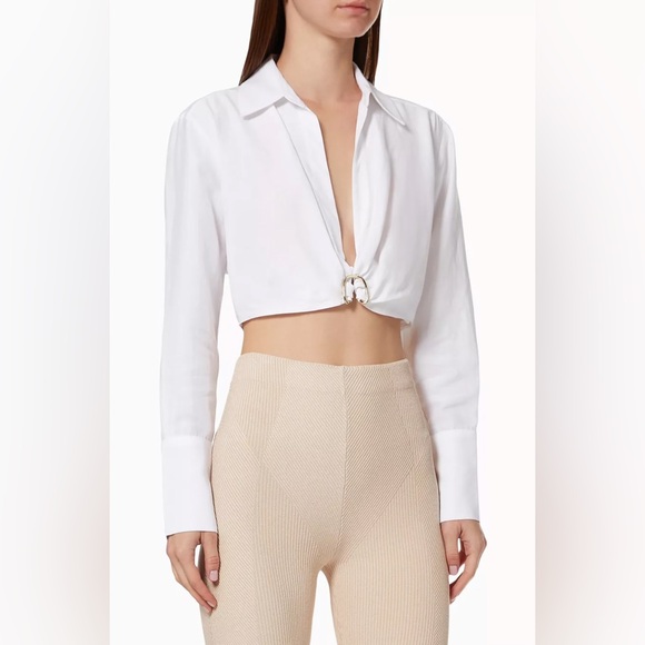 GAUGE81 Thebes Crop Top in Viscose Linen size XS